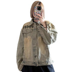 Retro Lapels Denim Coat For Women