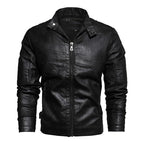 Middle-Aged And Elderly Fall Winter Men'S Leather Pu Jacket Jacket Slim Business Casual Men'S