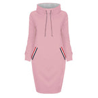 Ladies Winter Hooded Dresses Women Dress