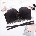 Lace gathered bra