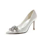 Rhinestone White Wedding Bridal Shoes Temperament