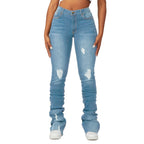 High Waist Women's Clothing Denim Bell-bottom Pants