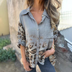 Women's Printed Autumn Leisure Long Leopard-print Shirt