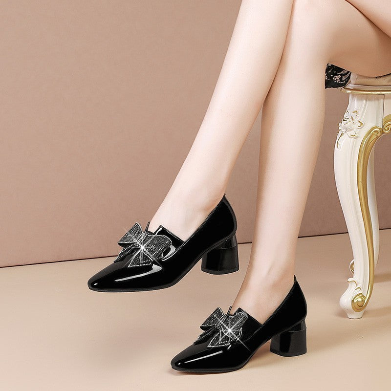 Rhinestone Bow High Heel Women's Shoes