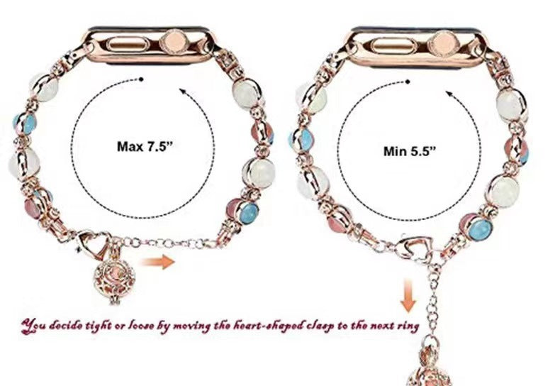 Fashion Creative Luminous Bead Metal Strap