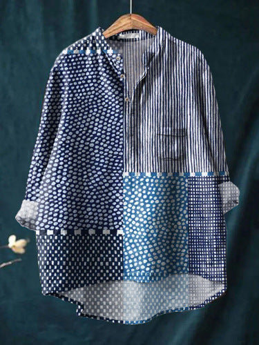 Loose Print Crew Neck Casual Plus Size Women's T-shirt