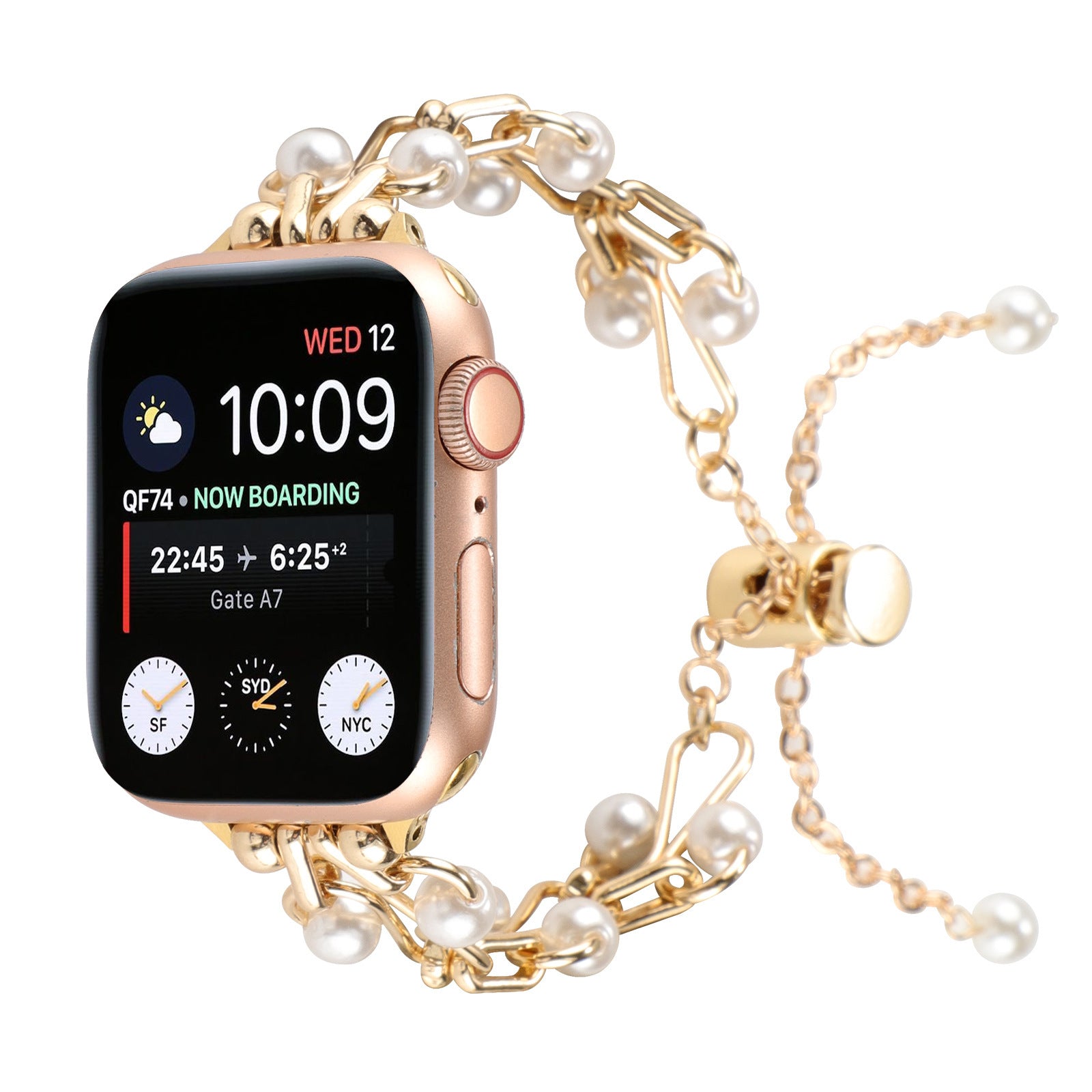 Smart Watch Fruit Metal Pearl Love Necklace Strap