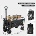 Four-wheel Disassembly Garden Folding Camping Cart Outdoor