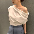 Summer New Niche Irregular Shoulder Design Sense