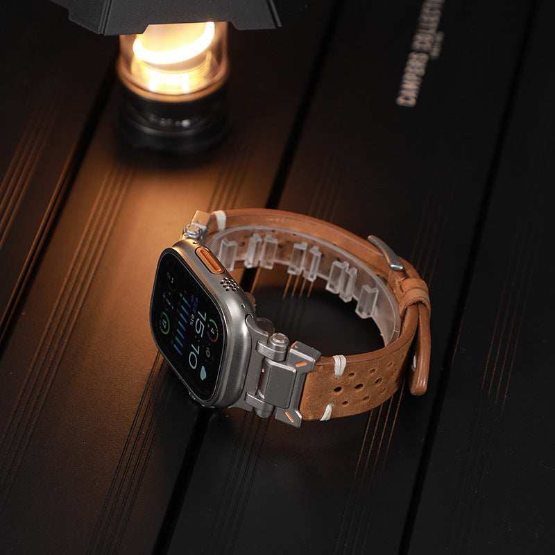 Mechanical Style Cowhide Modified Strap