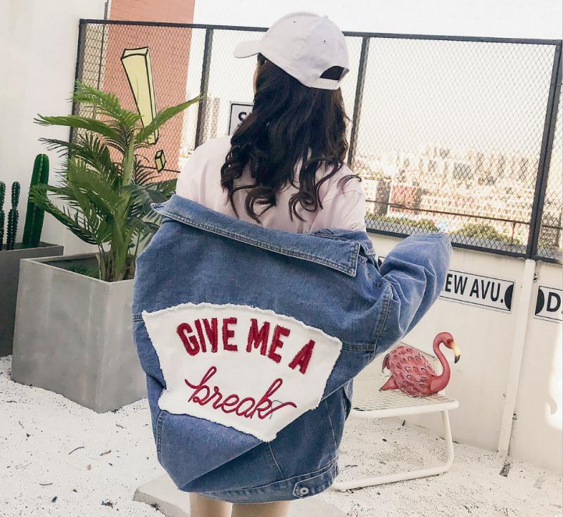 Retro All-match Loose Patch Denim Jacket